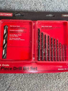 Craftsman 10 Piece Drill Bit Set 96805 New Sealed Made In USA Sears Roebuck